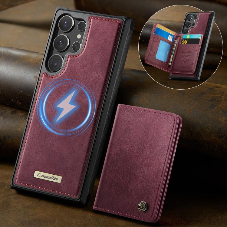For Samsung Galaxy S23 Ultra 5G CaseMe Me80 Series Detachable Wallet Magnetic RFID Vegan Leather Phone Case