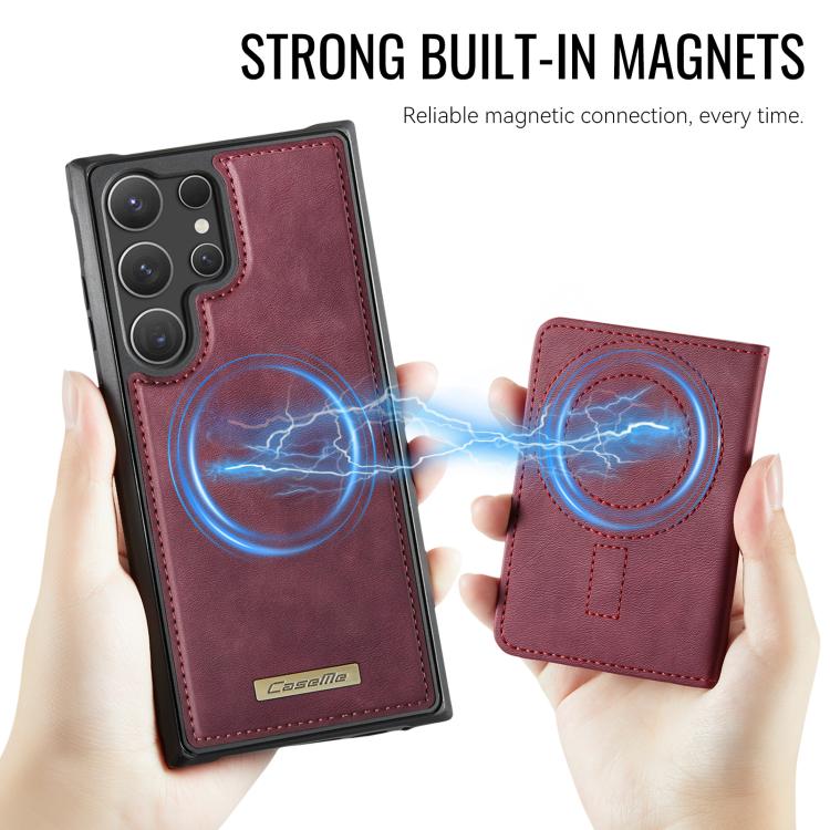For Samsung Galaxy S23 Ultra 5G CaseMe Me80 Series Detachable Wallet Magnetic RFID Vegan Leather Phone Case