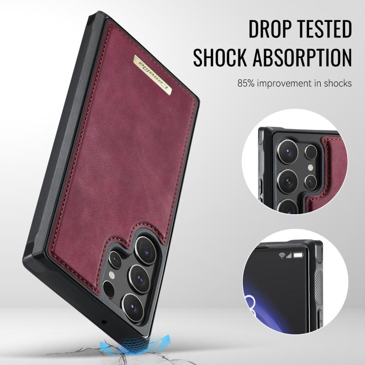 For Samsung Galaxy S23 Ultra 5G CaseMe Me80 Series Detachable Wallet Magnetic RFID Vegan Leather Phone Case