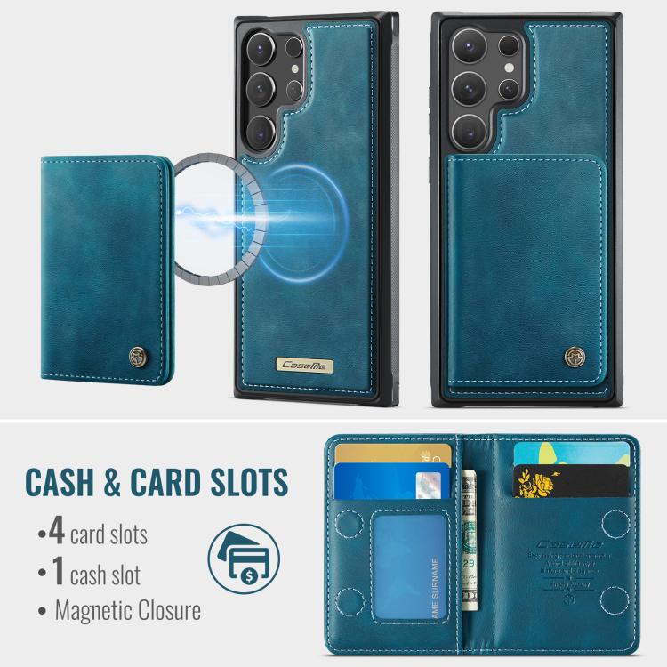 For Samsung Galaxy S23 Ultra 5G CaseMe Me80 Series Detachable Wallet Magnetic RFID Vegan Leather Phone Case