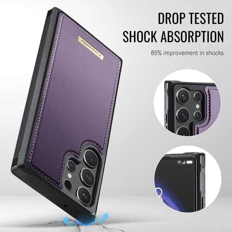 For Samsung Galaxy S23 Ultra 5G CaseMe Me80 Series Detachable Wallet Magnetic RFID Vegan Leather Phone Case