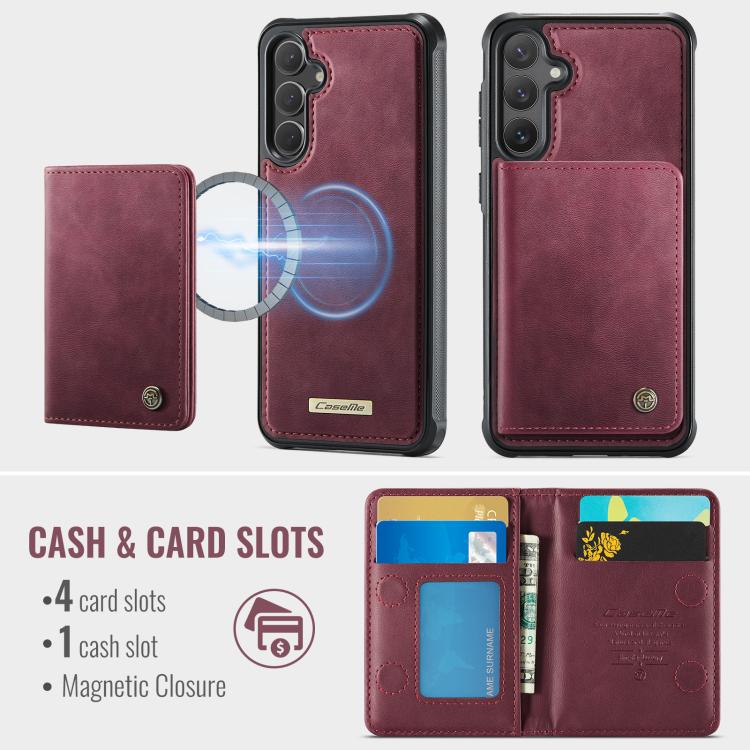 For Samsung Galaxy S24 FE 5G CaseMe Me80 Series Detachable Wallet Magnetic RFID Vegan Leather Phone Case