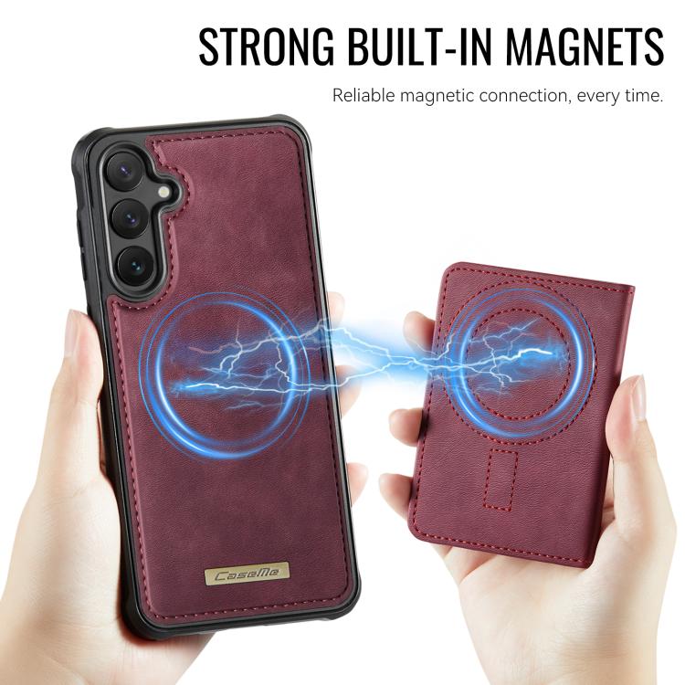 For Samsung Galaxy S24 FE 5G CaseMe Me80 Series Detachable Wallet Magnetic RFID Vegan Leather Phone Case