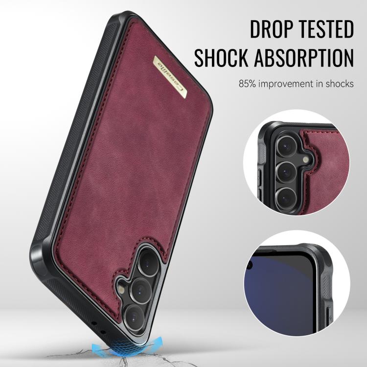 For Samsung Galaxy S24 FE 5G CaseMe Me80 Series Detachable Wallet Magnetic RFID Vegan Leather Phone Case