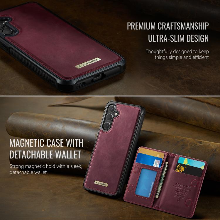 For Samsung Galaxy S24 FE 5G CaseMe Me80 Series Detachable Wallet Magnetic RFID Vegan Leather Phone Case
