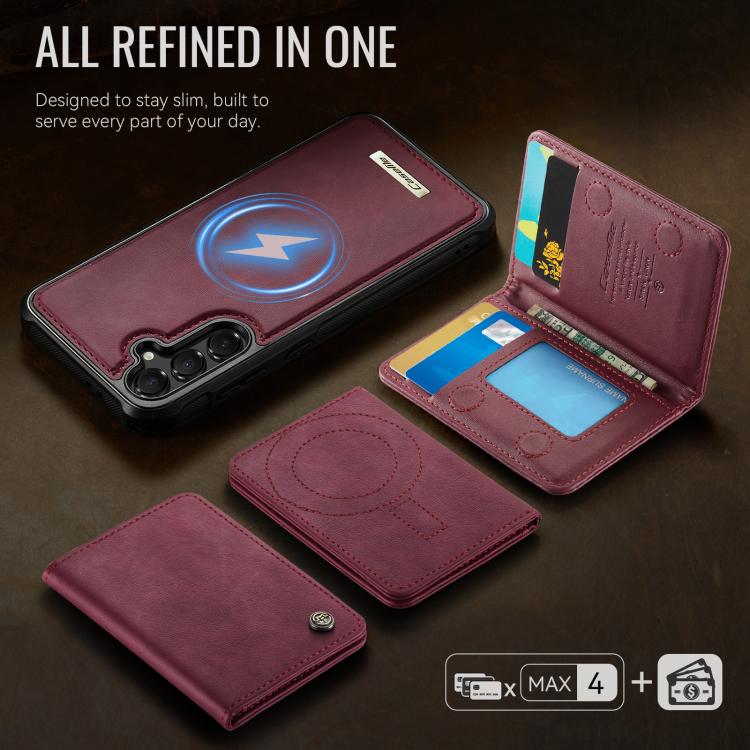 For Samsung Galaxy S24 FE 5G CaseMe Me80 Series Detachable Wallet Magnetic RFID Vegan Leather Phone Case