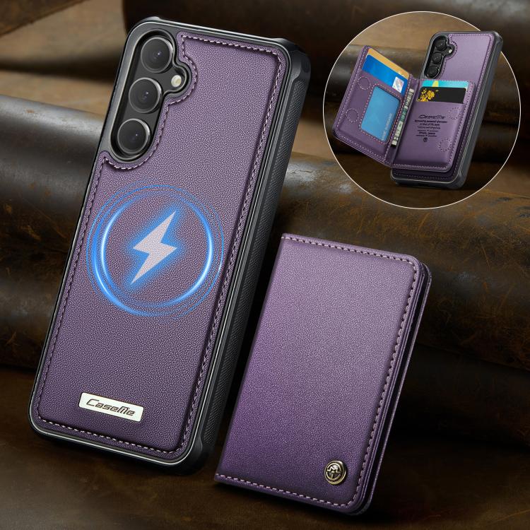For Samsung Galaxy S24 FE 5G CaseMe Me80 Series Detachable Wallet Magnetic RFID Vegan Leather Phone Case