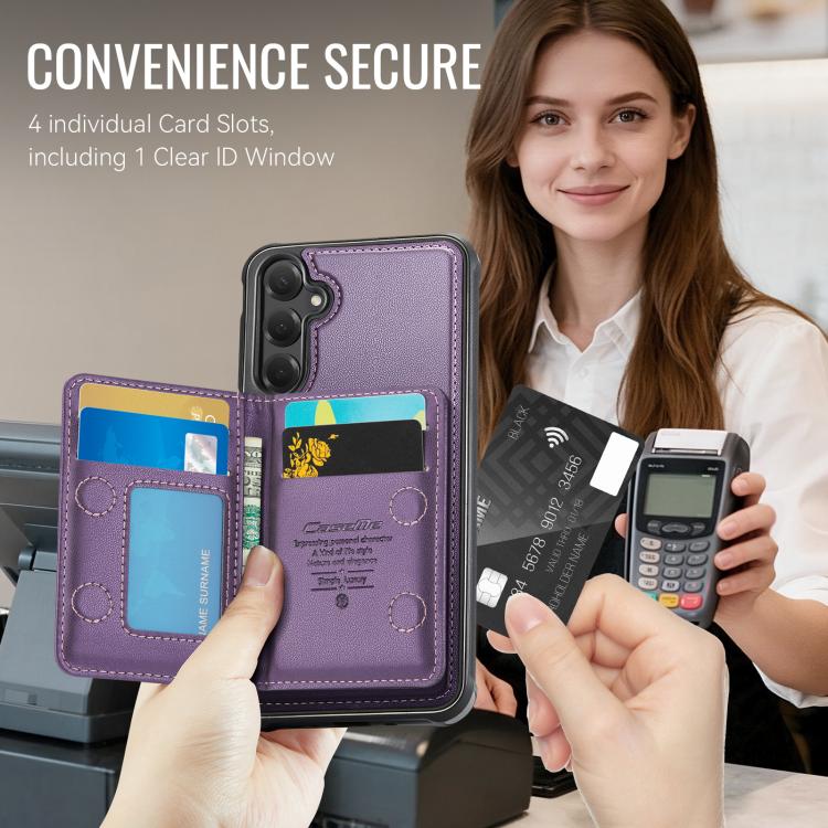 For Samsung Galaxy S24 FE 5G CaseMe Me80 Series Detachable Wallet Magnetic RFID Vegan Leather Phone Case