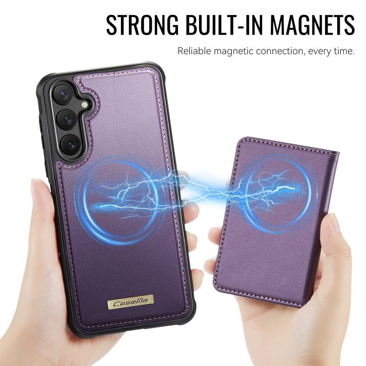 For Samsung Galaxy S24 FE 5G CaseMe Me80 Series Detachable Wallet Magnetic RFID Vegan Leather Phone Case
