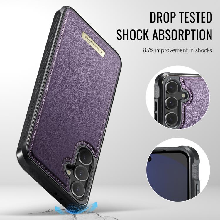For Samsung Galaxy S24 FE 5G CaseMe Me80 Series Detachable Wallet Magnetic RFID Vegan Leather Phone Case