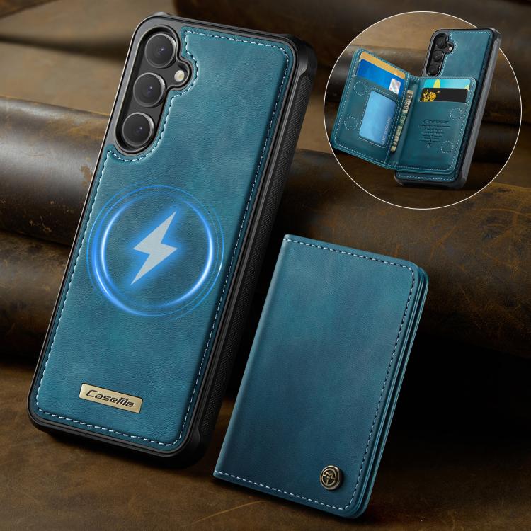 For Samsung Galaxy S25 / S24 5G CaseMe Me80 Series Detachable Wallet Magnetic RFID Vegan Leather Phone Case