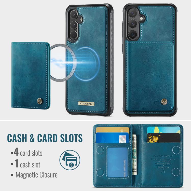For Samsung Galaxy S25 / S24 5G CaseMe Me80 Series Detachable Wallet Magnetic RFID Vegan Leather Phone Case