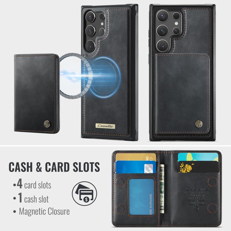 For Samsung Galaxy S24 Ultra 5G CaseMe Me80 Series Detachable Wallet Magnetic RFID Vegan Leather Phone Case