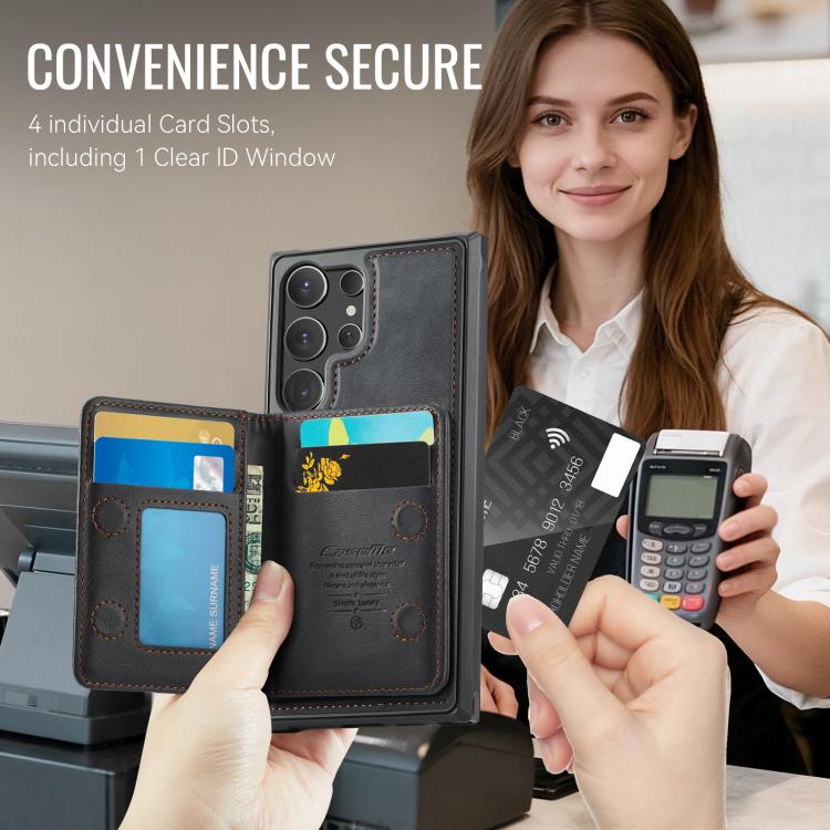 For Samsung Galaxy S24 Ultra 5G CaseMe Me80 Series Detachable Wallet Magnetic RFID Vegan Leather Phone Case