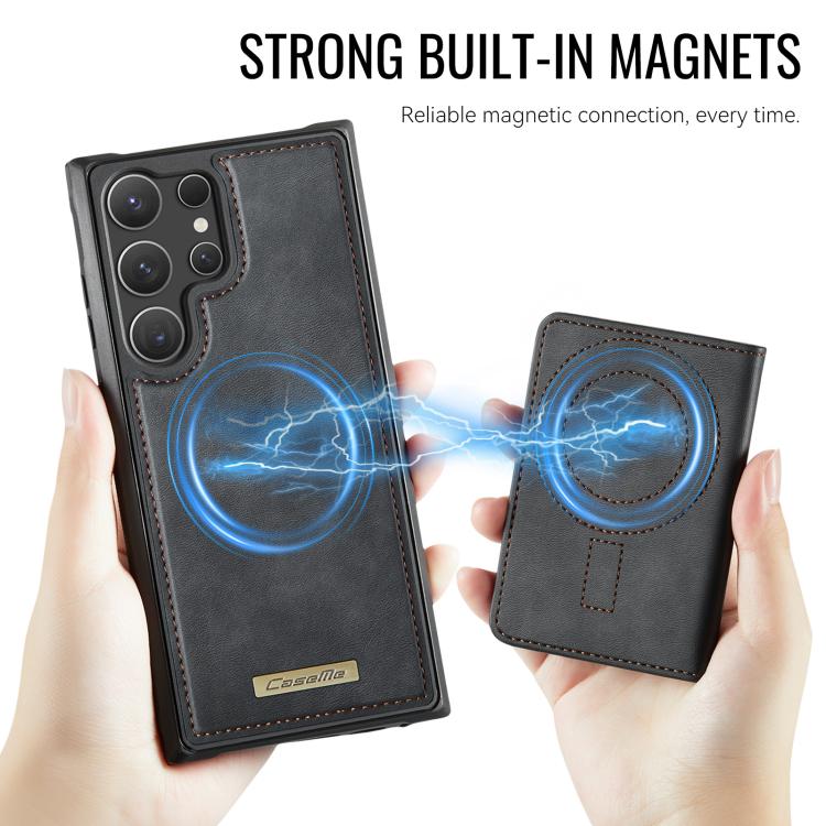 For Samsung Galaxy S24 Ultra 5G CaseMe Me80 Series Detachable Wallet Magnetic RFID Vegan Leather Phone Case