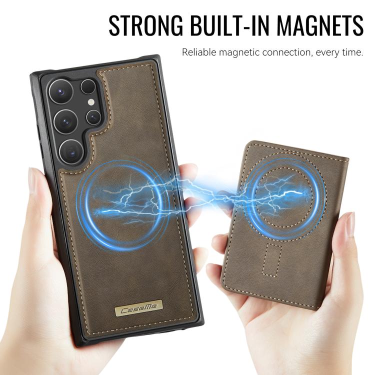 For Samsung Galaxy S24 Ultra 5G CaseMe Me80 Series Detachable Wallet Magnetic RFID Vegan Leather Phone Case