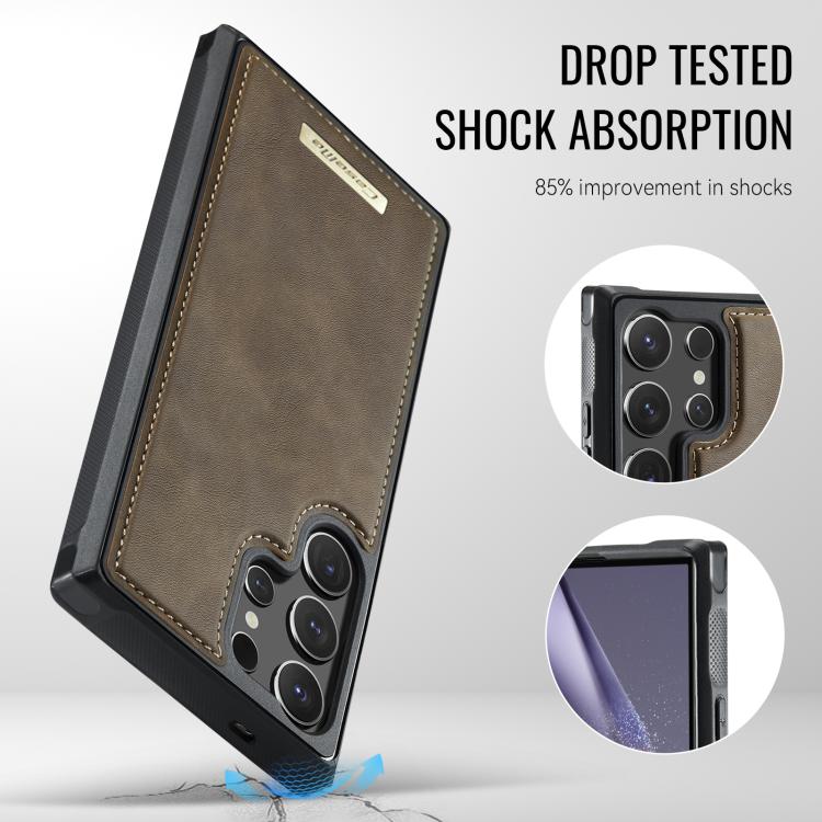 For Samsung Galaxy S24 Ultra 5G CaseMe Me80 Series Detachable Wallet Magnetic RFID Vegan Leather Phone Case