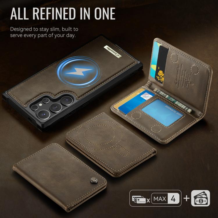 For Samsung Galaxy S24 Ultra 5G CaseMe Me80 Series Detachable Wallet Magnetic RFID Vegan Leather Phone Case