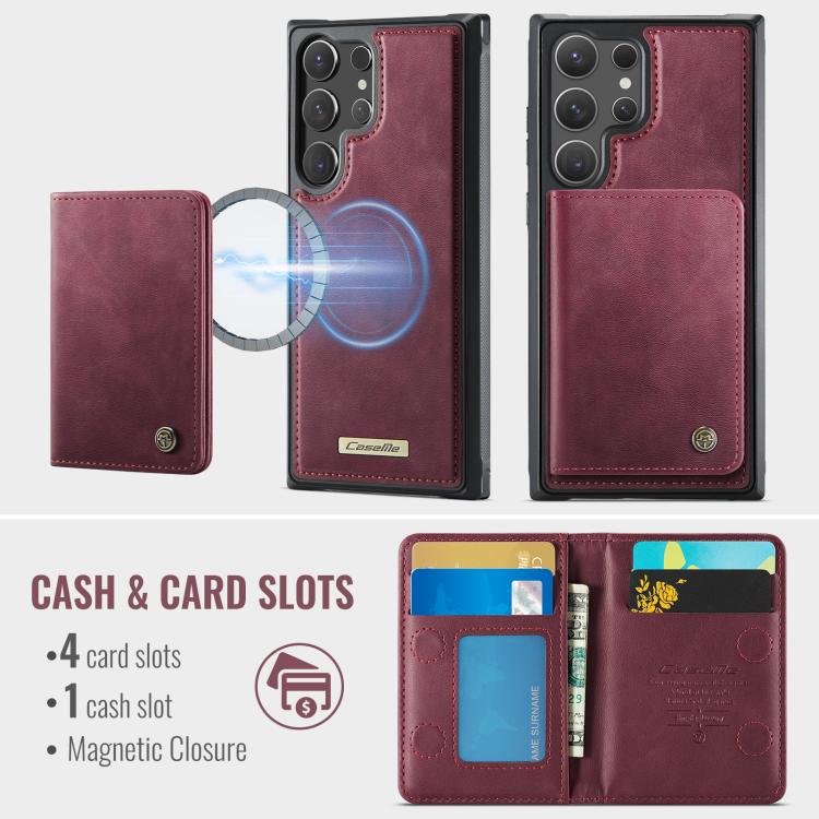 For Samsung Galaxy S24 Ultra 5G CaseMe Me80 Series Detachable Wallet Magnetic RFID Vegan Leather Phone Case