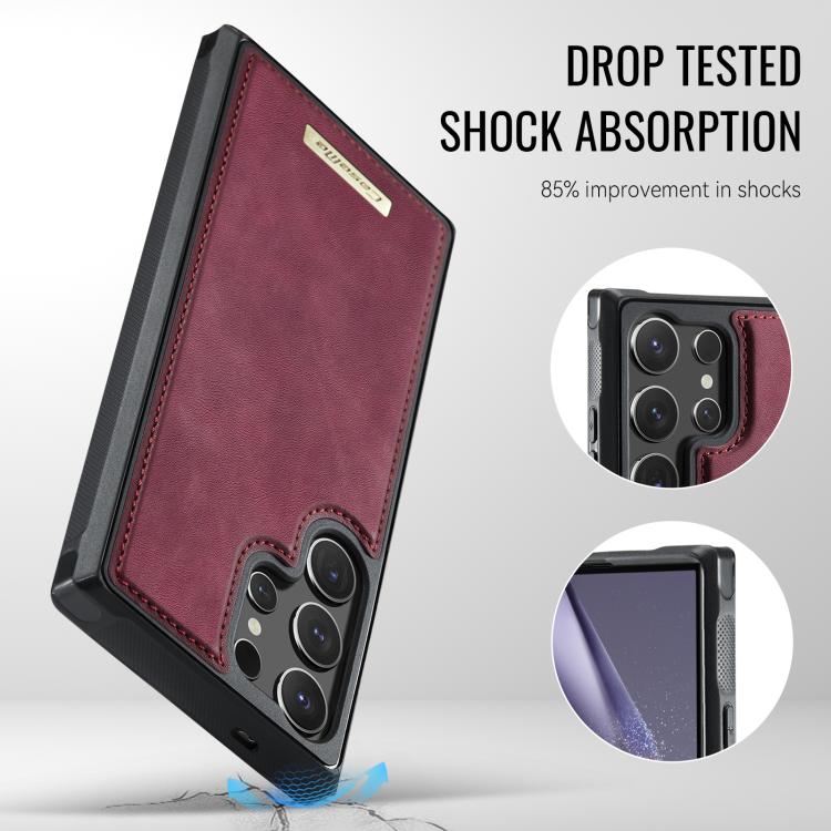 For Samsung Galaxy S24 Ultra 5G CaseMe Me80 Series Detachable Wallet Magnetic RFID Vegan Leather Phone Case