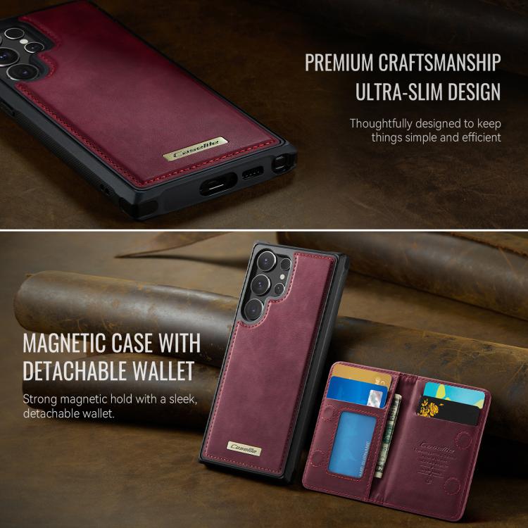 For Samsung Galaxy S24 Ultra 5G CaseMe Me80 Series Detachable Wallet Magnetic RFID Vegan Leather Phone Case
