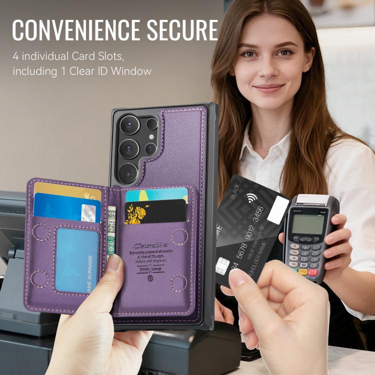 For Samsung Galaxy S24 Ultra 5G CaseMe Me80 Series Detachable Wallet Magnetic RFID Vegan Leather Phone Case