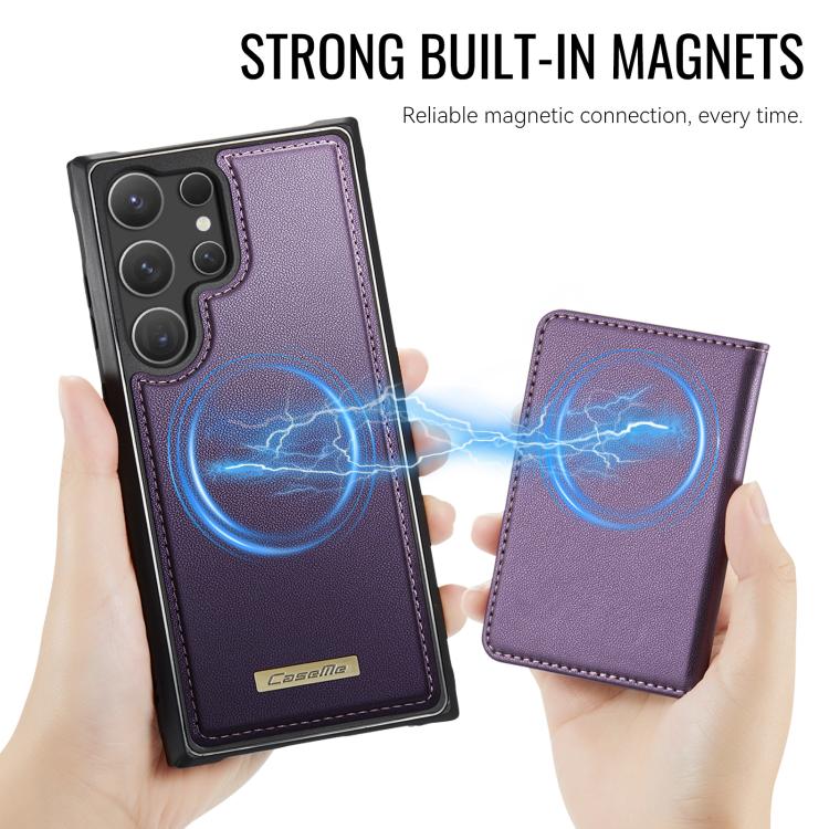 For Samsung Galaxy S24 Ultra 5G CaseMe Me80 Series Detachable Wallet Magnetic RFID Vegan Leather Phone Case