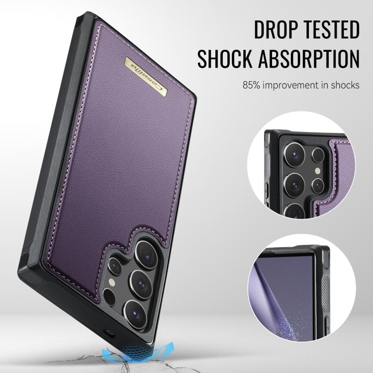 For Samsung Galaxy S24 Ultra 5G CaseMe Me80 Series Detachable Wallet Magnetic RFID Vegan Leather Phone Case