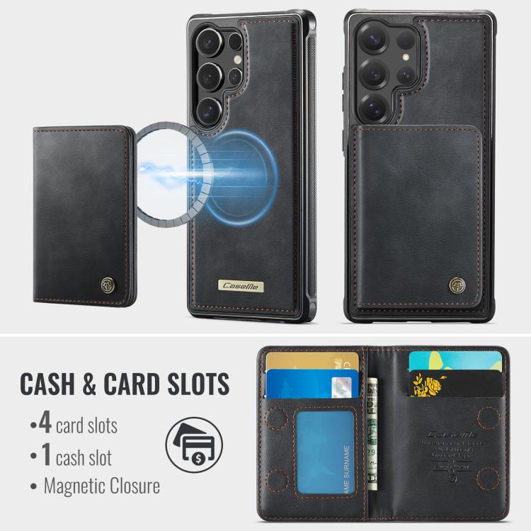 For Samsung Galaxy S25 Ultra 5G CaseMe Me80 Series Detachable Wallet Magnetic RFID Vegan Leather Phone Case