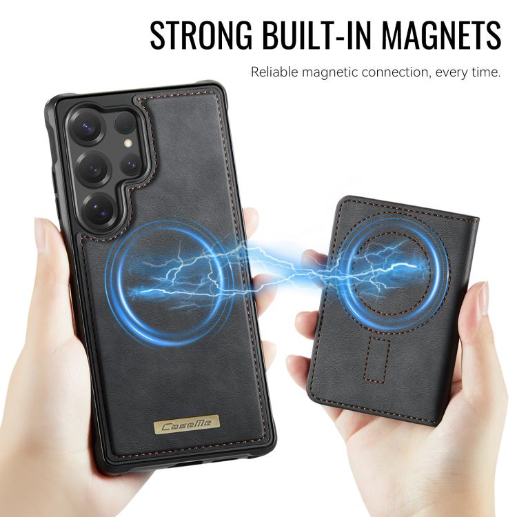 For Samsung Galaxy S25 Ultra 5G CaseMe Me80 Series Detachable Wallet Magnetic RFID Vegan Leather Phone Case