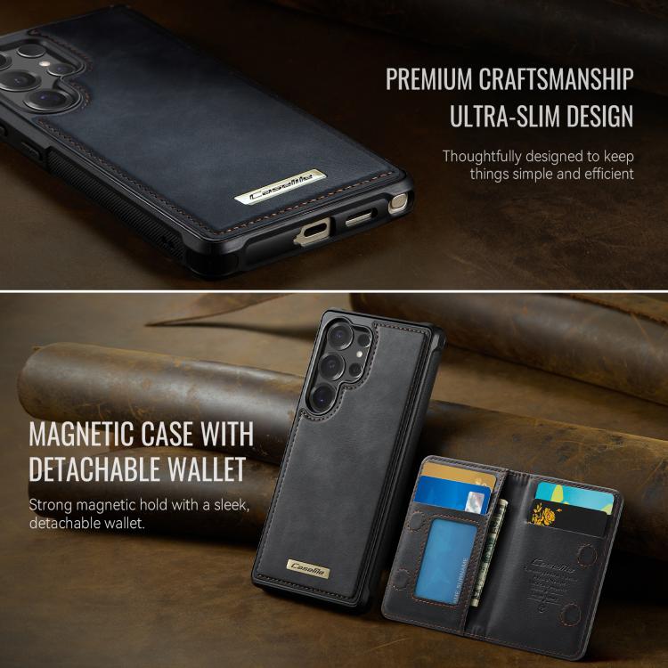 For Samsung Galaxy S25 Ultra 5G CaseMe Me80 Series Detachable Wallet Magnetic RFID Vegan Leather Phone Case