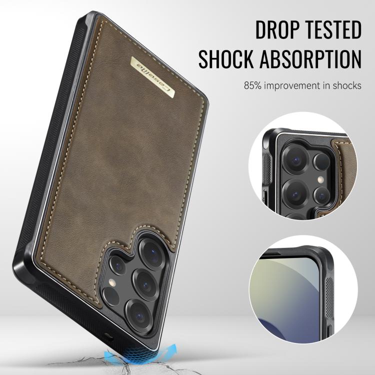 For Samsung Galaxy S25 Ultra 5G CaseMe Me80 Series Detachable Wallet Magnetic RFID Vegan Leather Phone Case