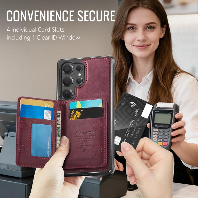For Samsung Galaxy S25 Ultra 5G CaseMe Me80 Series Detachable Wallet Magnetic RFID Vegan Leather Phone Case