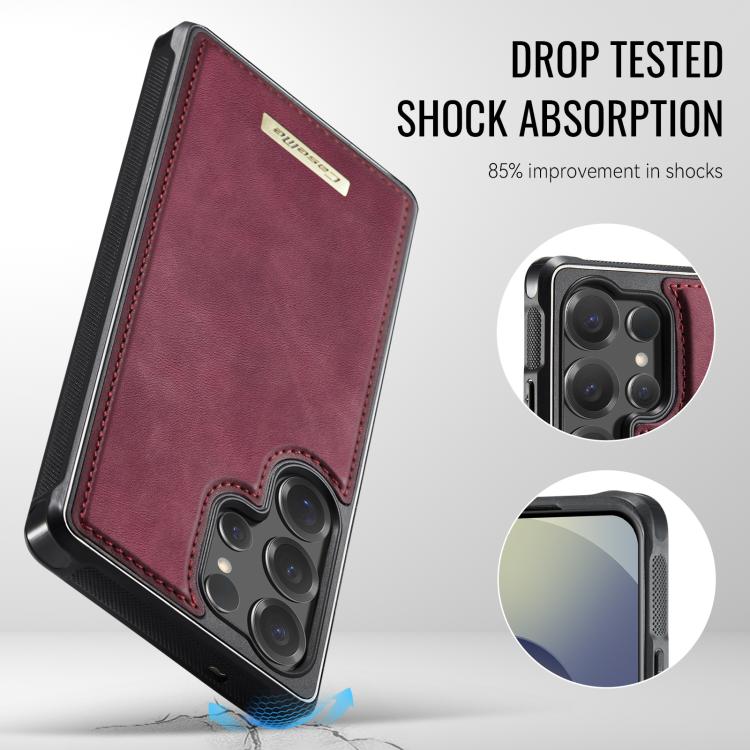For Samsung Galaxy S25 Ultra 5G CaseMe Me80 Series Detachable Wallet Magnetic RFID Vegan Leather Phone Case