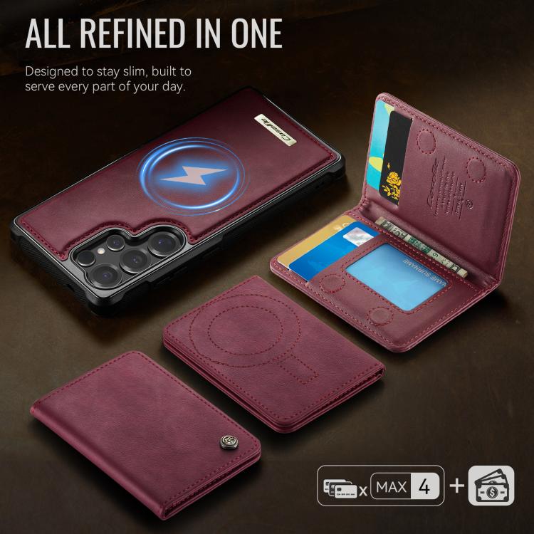 For Samsung Galaxy S25 Ultra 5G CaseMe Me80 Series Detachable Wallet Magnetic RFID Vegan Leather Phone Case