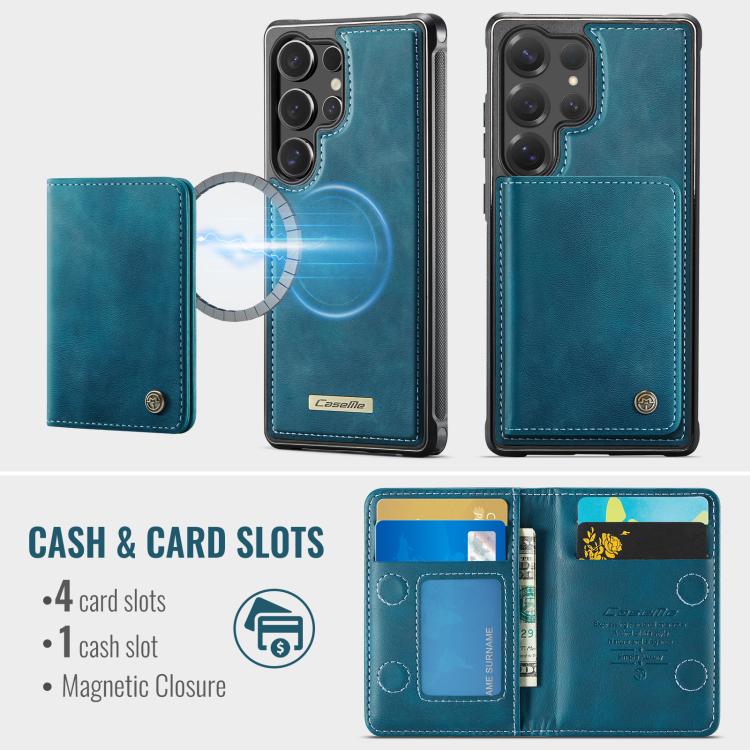 For Samsung Galaxy S25 Ultra 5G CaseMe Me80 Series Detachable Wallet Magnetic RFID Vegan Leather Phone Case