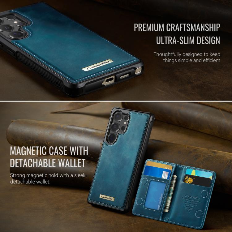 For Samsung Galaxy S25 Ultra 5G CaseMe Me80 Series Detachable Wallet Magnetic RFID Vegan Leather Phone Case