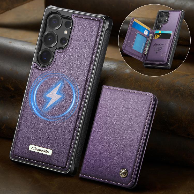 For Samsung Galaxy S25 Ultra 5G CaseMe Me80 Series Detachable Wallet Magnetic RFID Vegan Leather Phone Case