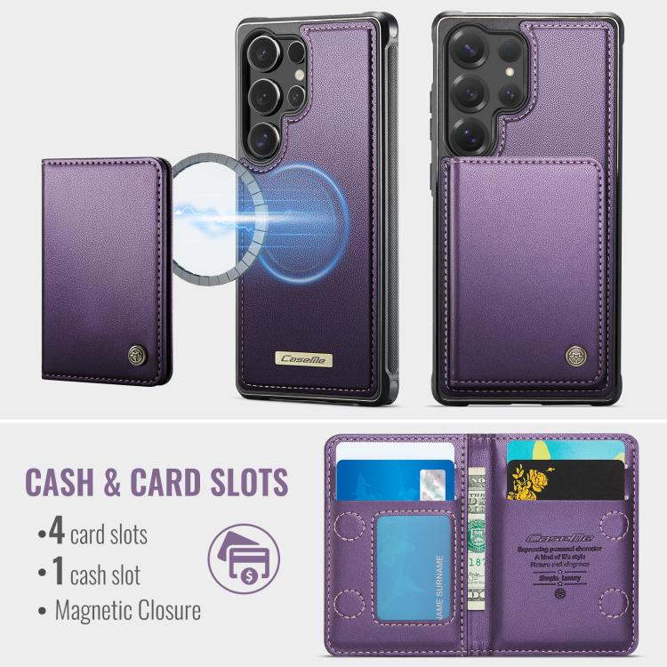For Samsung Galaxy S25 Ultra 5G CaseMe Me80 Series Detachable Wallet Magnetic RFID Vegan Leather Phone Case