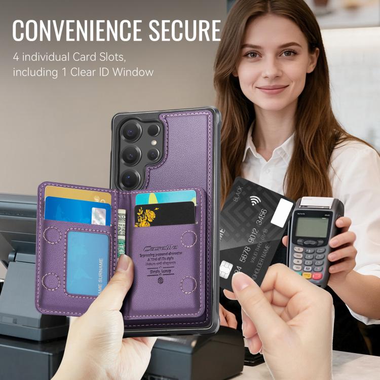 For Samsung Galaxy S25 Ultra 5G CaseMe Me80 Series Detachable Wallet Magnetic RFID Vegan Leather Phone Case