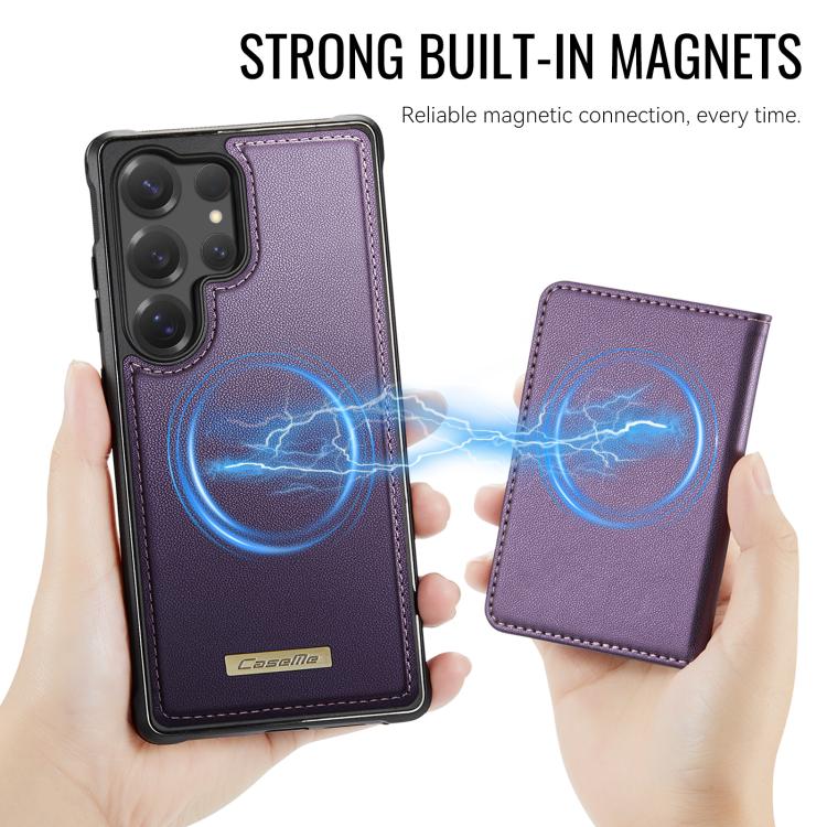 For Samsung Galaxy S25 Ultra 5G CaseMe Me80 Series Detachable Wallet Magnetic RFID Vegan Leather Phone Case