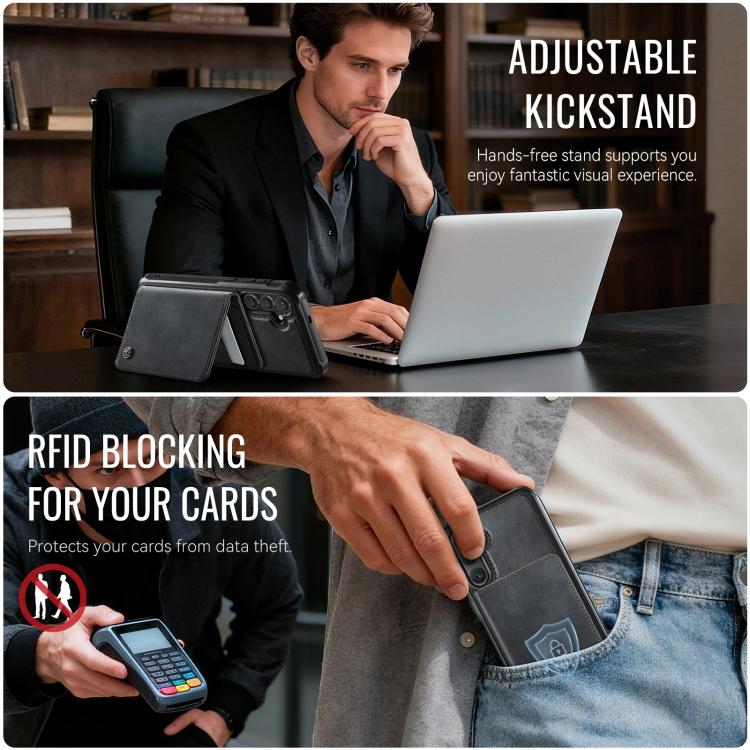 For Samsung Galaxy S26 5G CaseMe Me80 Series Detachable Wallet Magnetic RFID Vegan Leather Phone Case