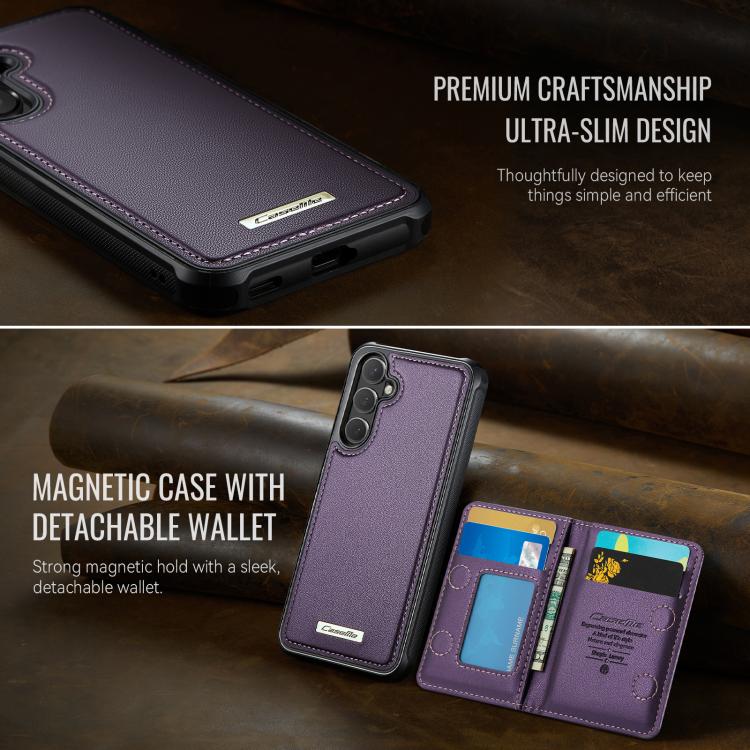 For Samsung Galaxy S26 5G CaseMe Me80 Series Detachable Wallet Magnetic RFID Vegan Leather Phone Case