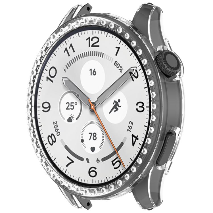 For Xiaomi Watch 5 Single Row Diamond Half Coverage Hollow PC Watch Protective Case