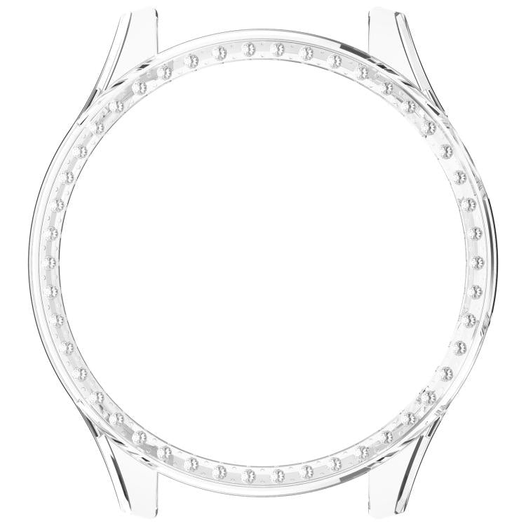 For Xiaomi Watch 5 Single Row Diamond Half Coverage Hollow PC Watch Protective Case