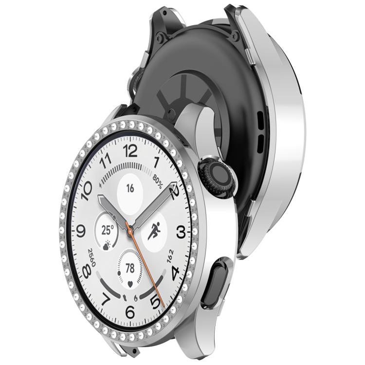 For Xiaomi Watch 5 Single Row Diamond Half Coverage Hollow PC Watch Protective Case