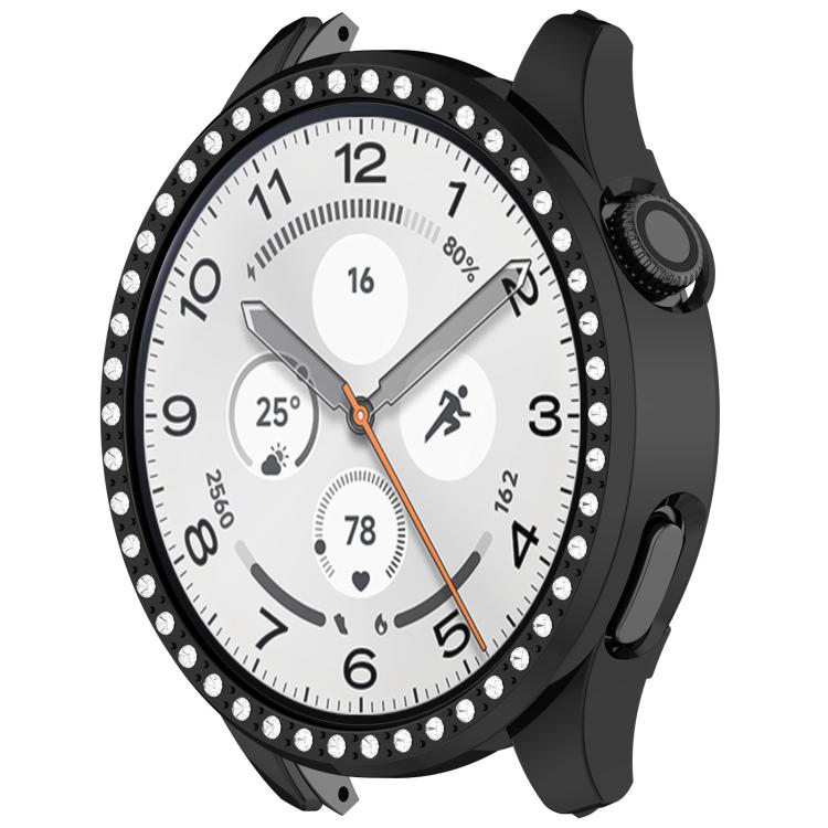 For Xiaomi Watch 5 Single Row Diamond Half Coverage Hollow PC Watch Protective Case