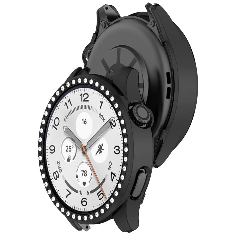 For Xiaomi Watch 5 Single Row Diamond Half Coverage Hollow PC Watch Protective Case