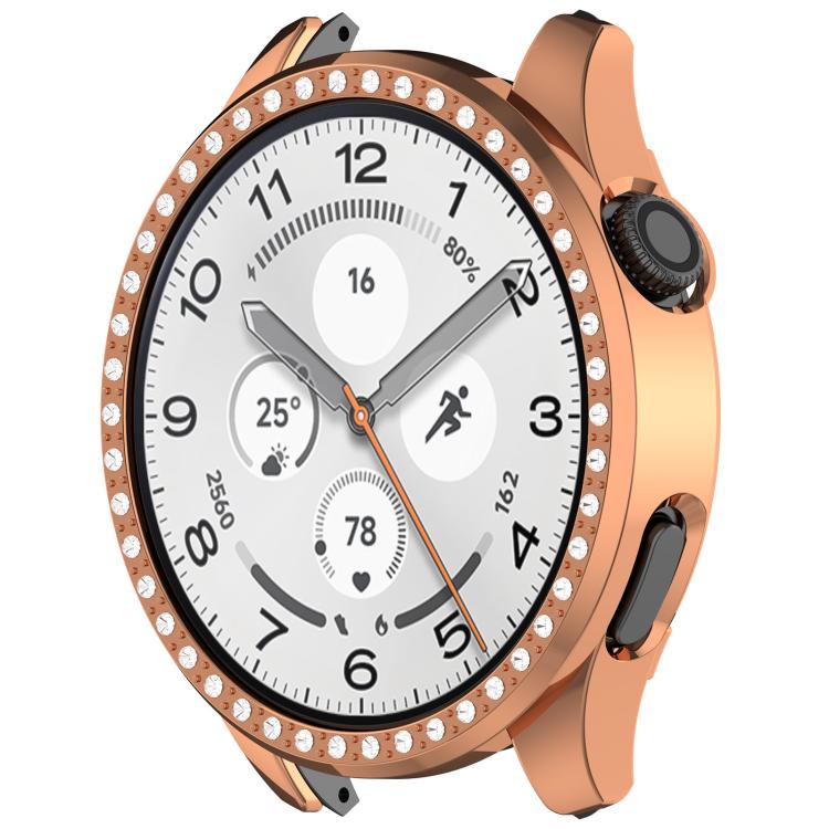 For Xiaomi Watch 5 Single Row Diamond Half Coverage Hollow PC Watch Protective Case