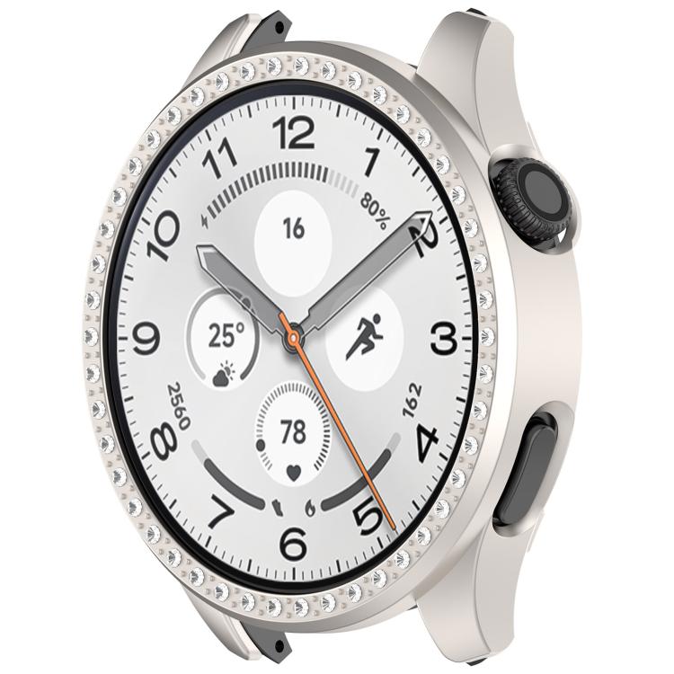 For Xiaomi Watch 5 Single Row Diamond Half Coverage Hollow PC Watch Protective Case